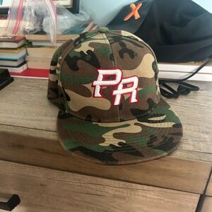 Camouflage Snapback Hat with PR Logo